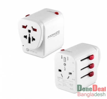 PROMATE TripMate-PD18 Travel Adapter with Re-Settable Fuse & 30 Watt Output